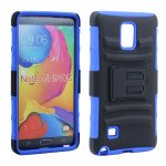 Wholesale Samsung Galaxy Note 4 TPE Armor Shell Holster Combo Belt Clip (Blue)